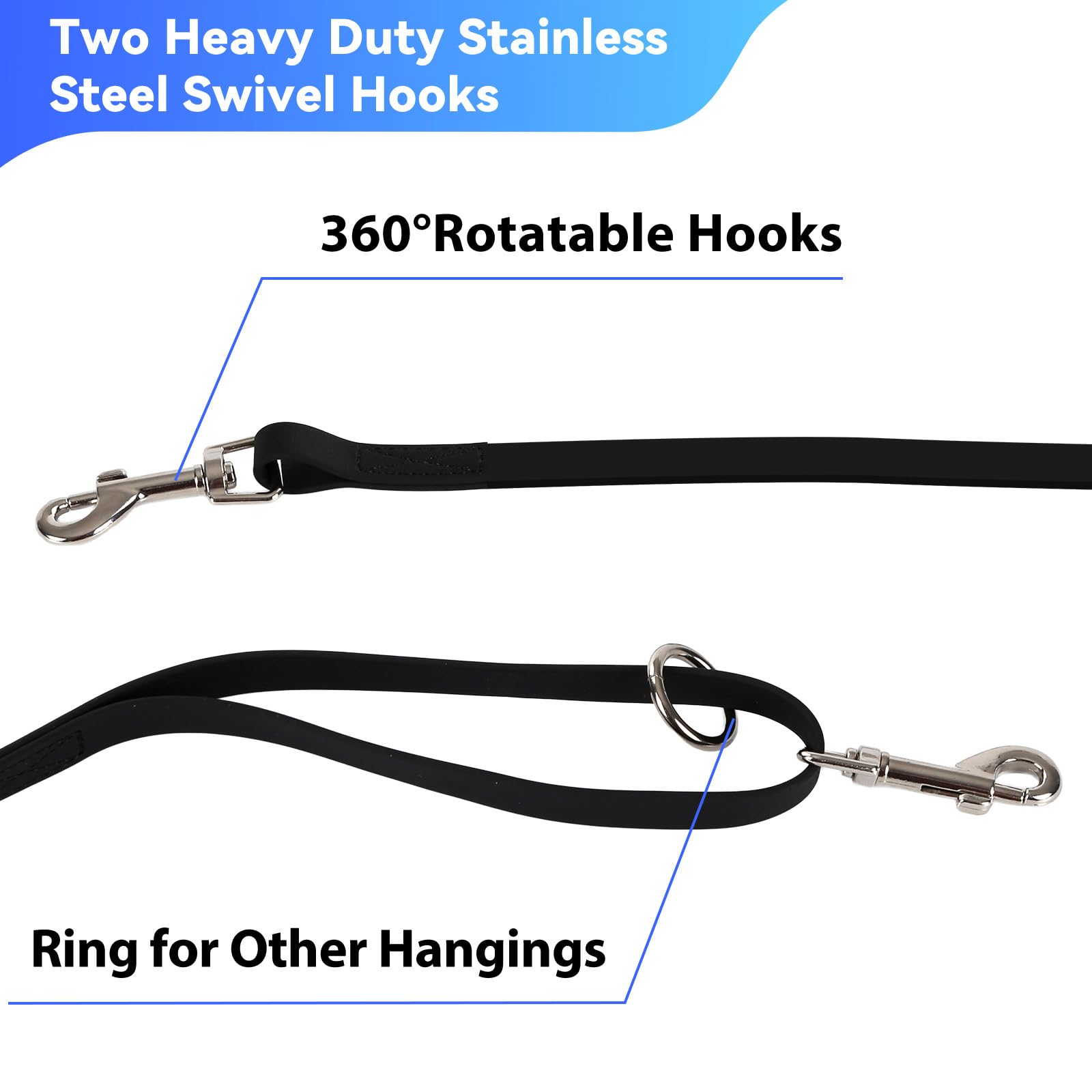 Lanwandeng stainless steel swivel hook secure, rotatable tie-out for hands-free training