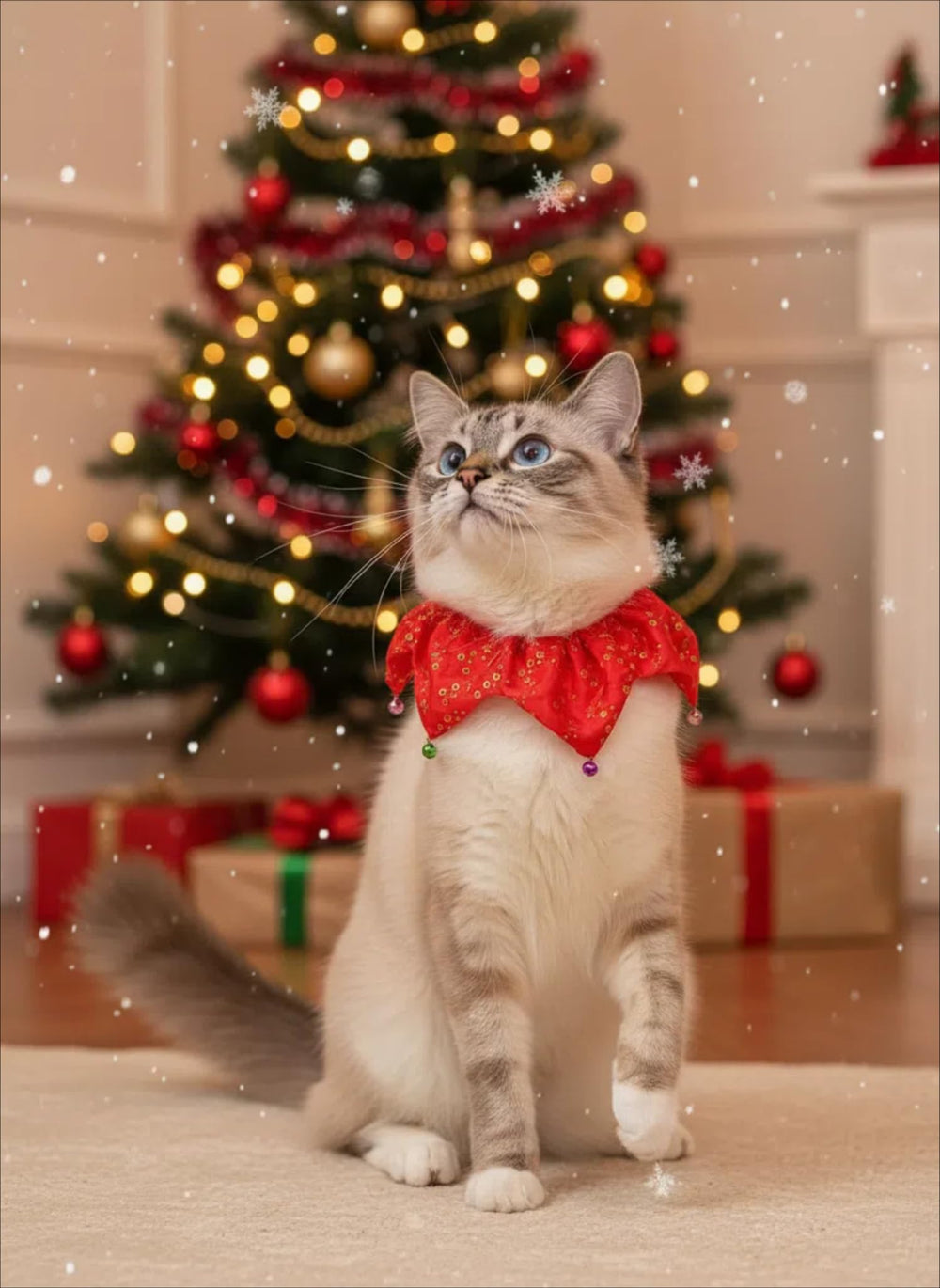 Lanyarco Bling Jingle Bell Collar close-up with six bells, festive detailing.