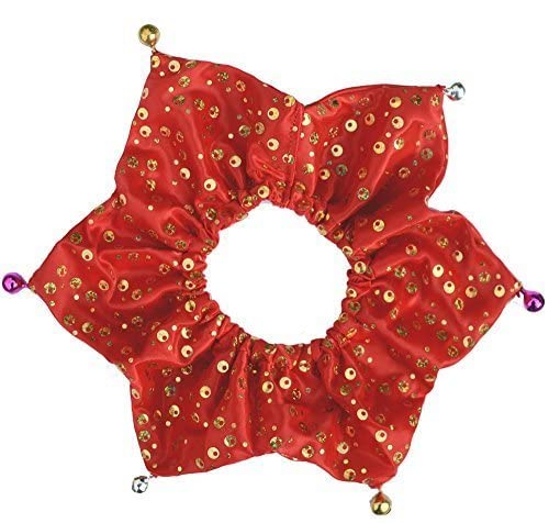 Lanyarco Bling Jingle Bell Collar on a small red pet, festive for holiday photos.