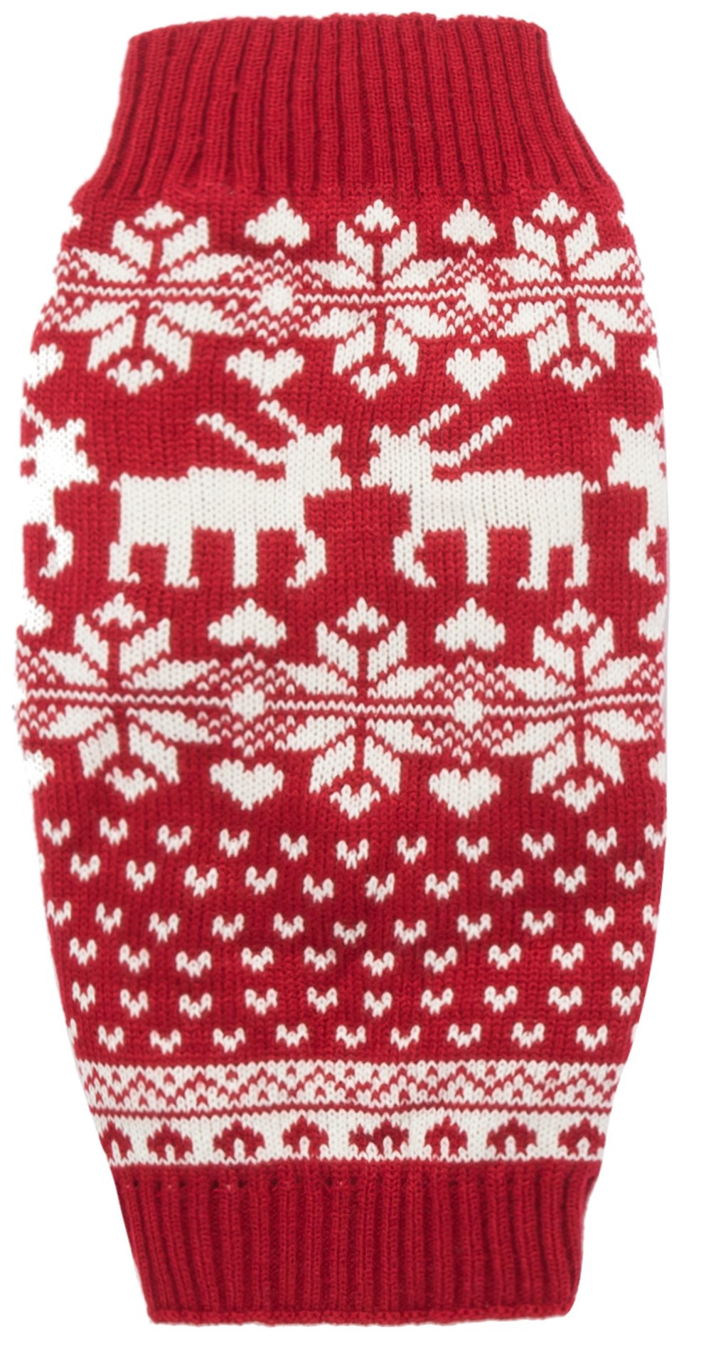 Lanyarco red Christmas sweater on a dog model for festive photos