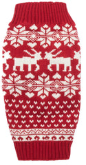 Lanyarco red Christmas sweater on a dog model for festive photos