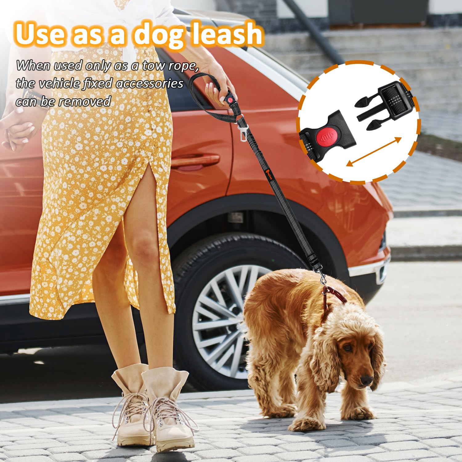 laqibak 360-degree swivel dog seatbelt prevents tangling during rides