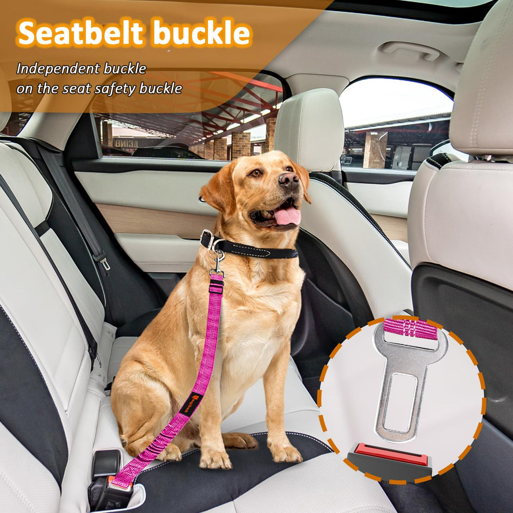 Laqibak headrest attachment in rose keeps the harness stable during drives.