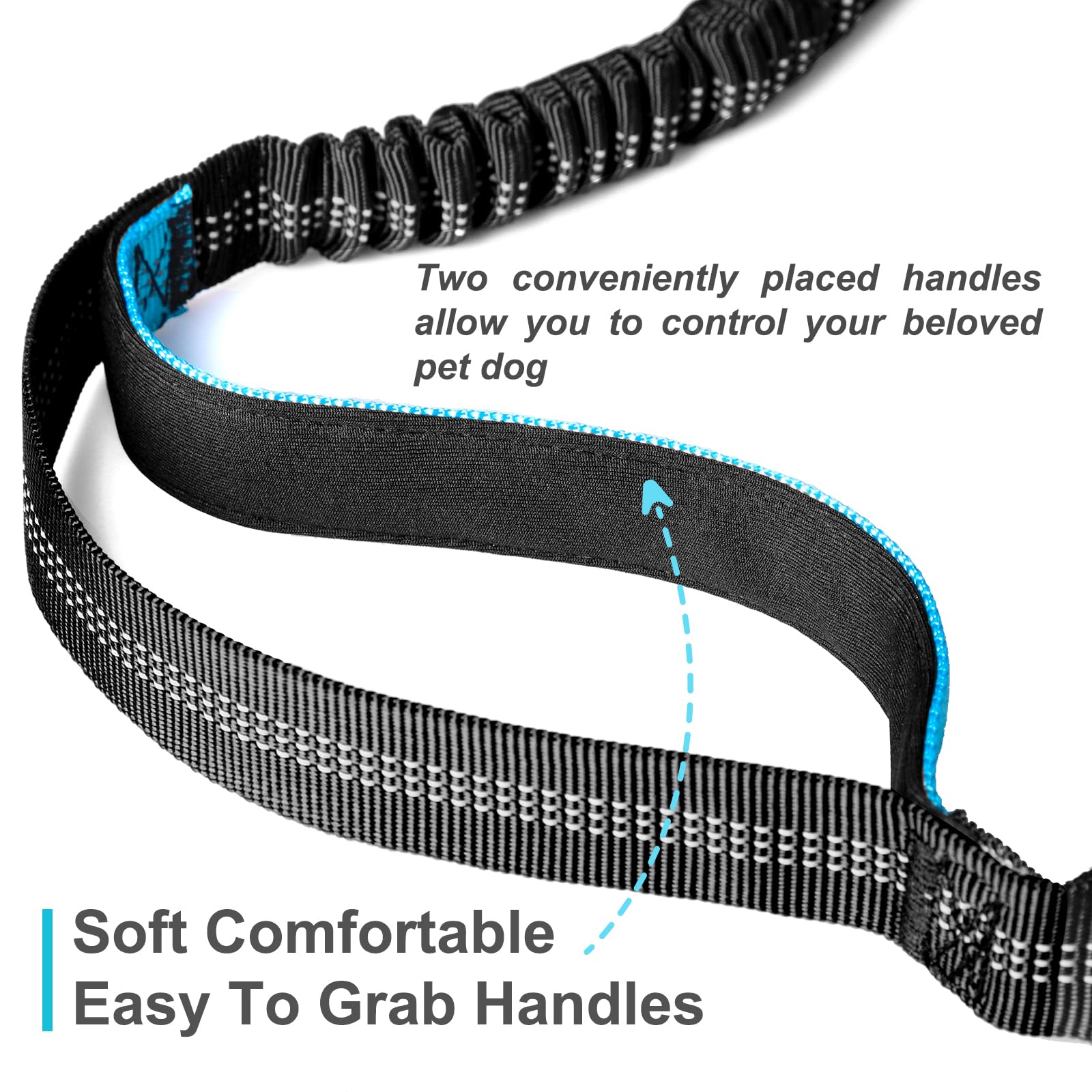 Laqibak leash fits all dog sizes, reducing pulling tension.
