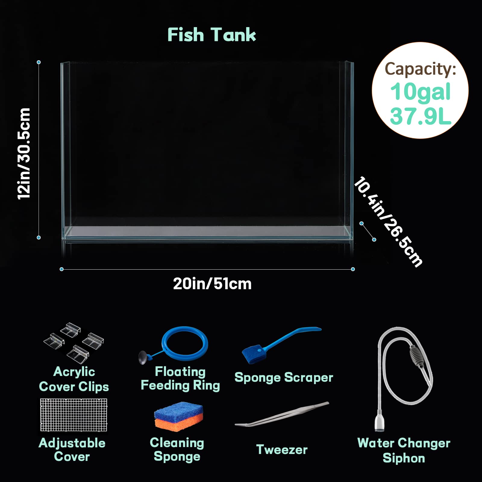 LAQUAL cleaning tools included for easy maintenance and spotless tank upkeep