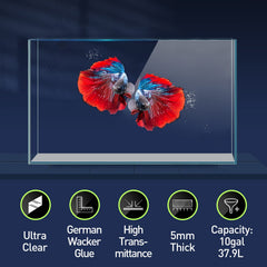 LAQUAL low-iron glass enhances light transmission for bright aquarium visuals