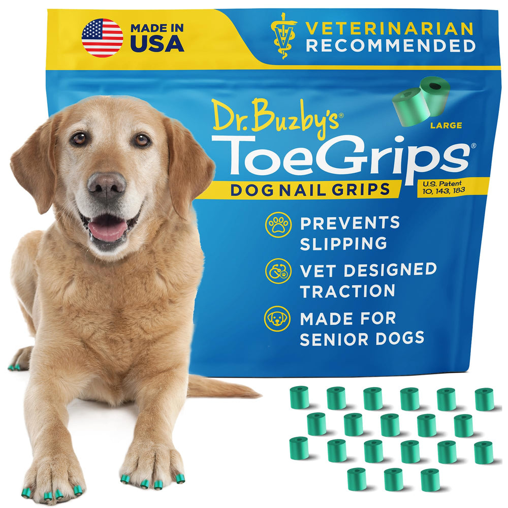 Large ToeGrips for dogs 40 to 74 pounds show sizing fit guidance