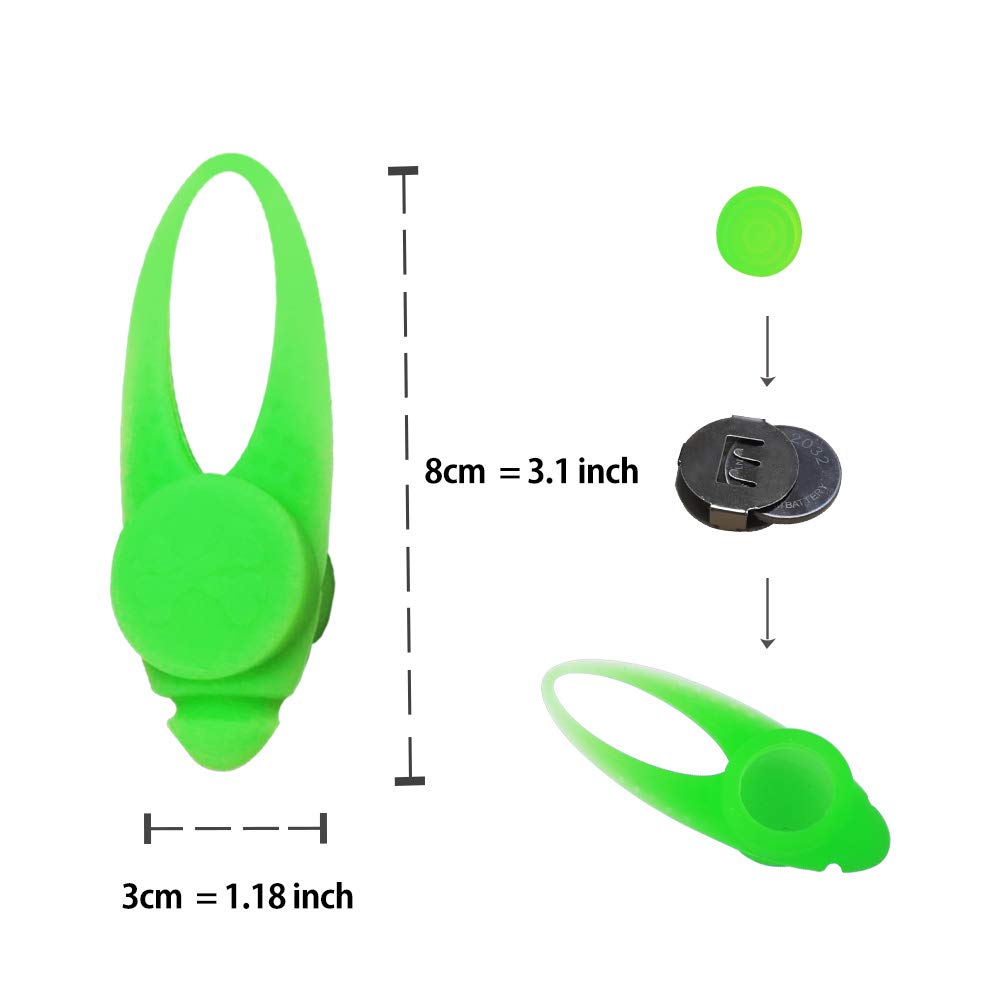 LaRoo night-walk dog light green clip highlights dog during dusk outings