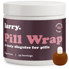 Larry Bacon Pill Wrap jar demonstrates moldable paste for easy dosing