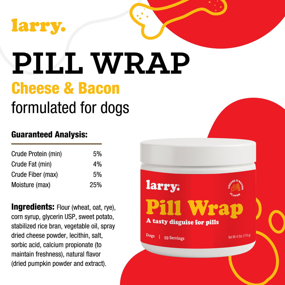 Larry Cheese-Bacon Pill Wrap with airtight seal to lock in taste and smell