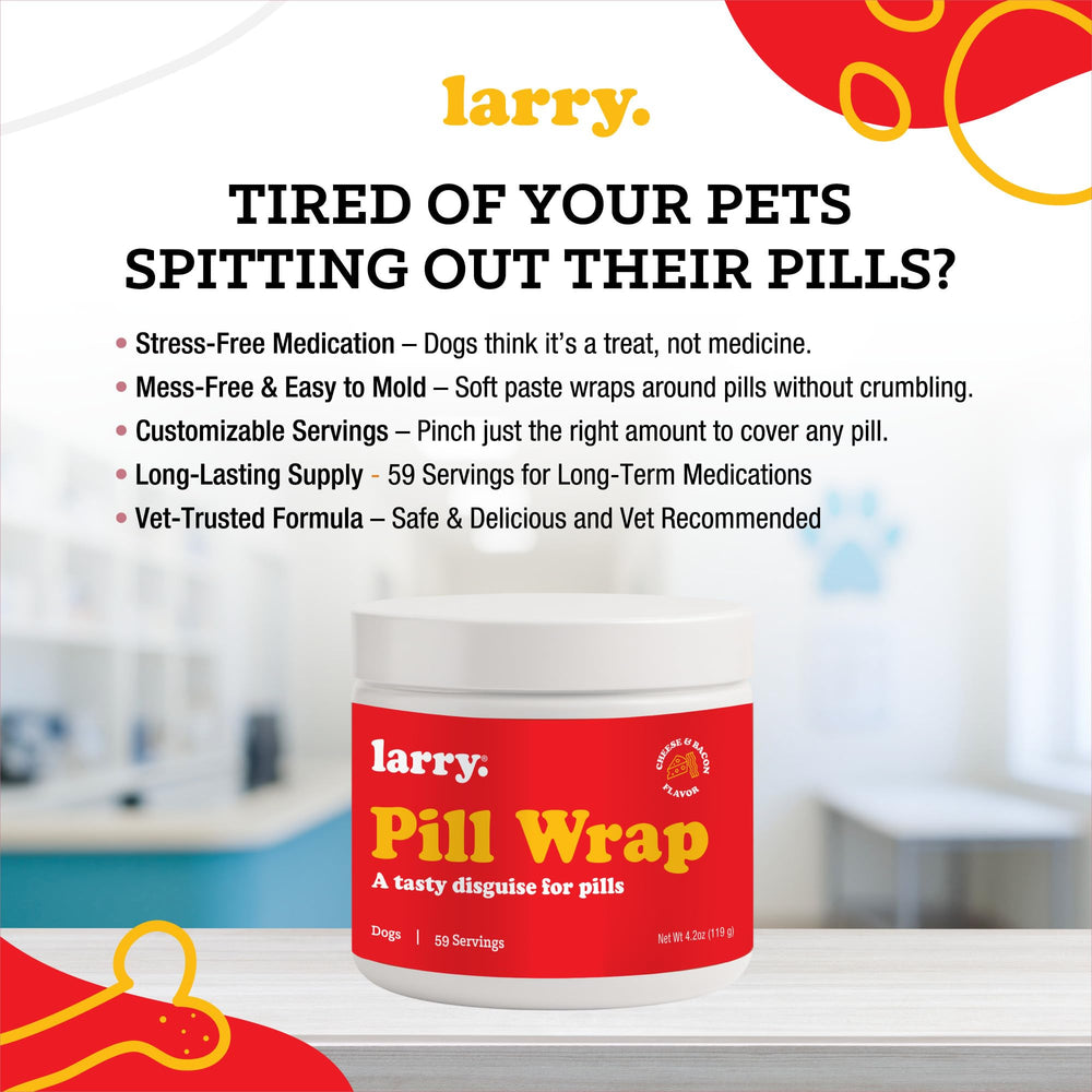 Larry Cheese-Bacon Pill Wrap made in USA, signaling quality and safety