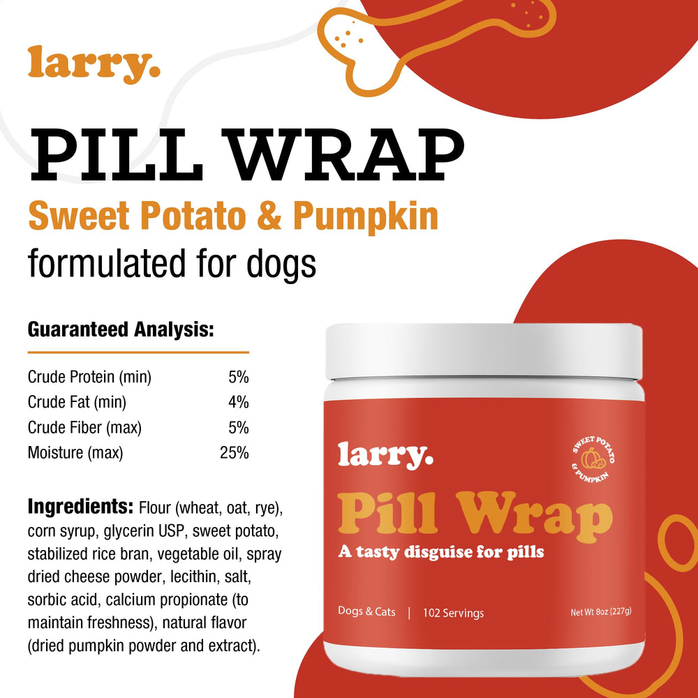 Larry Pill Wrap helps make medication time calmer for dogs during treatment.