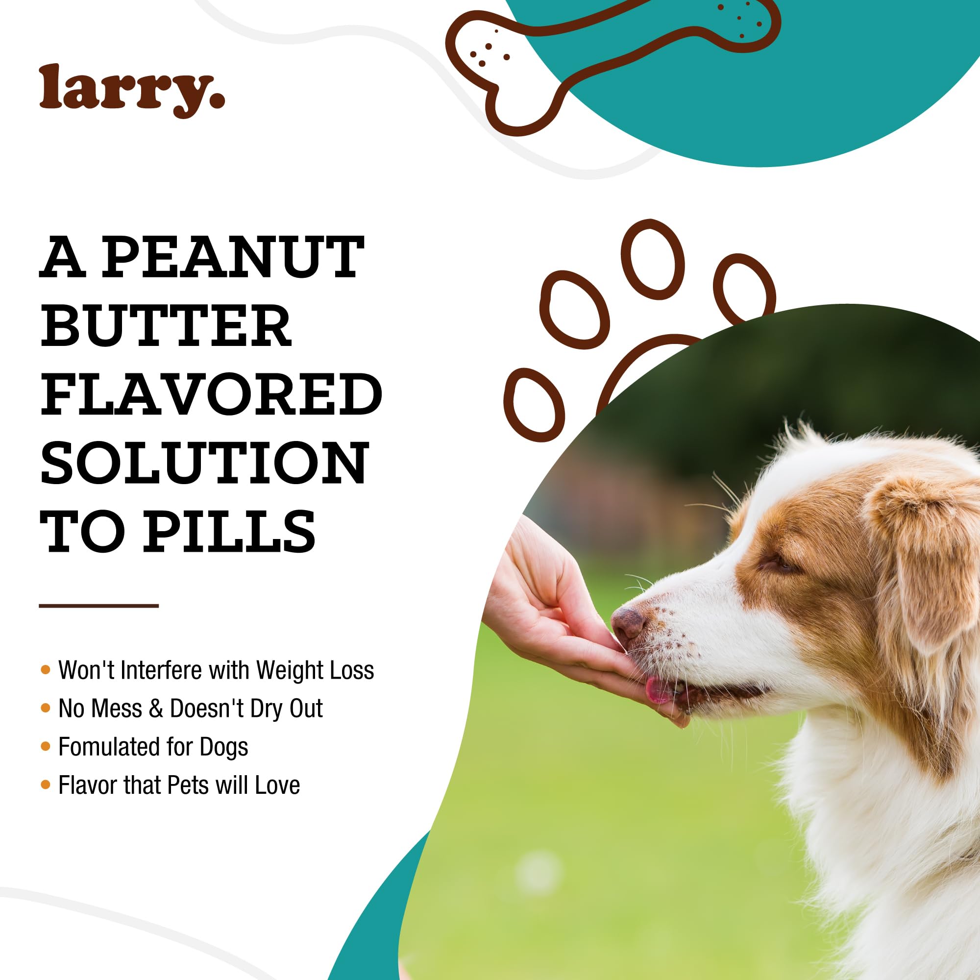 Larry Peanut Butter Pill Wrap wrapped around a pill ready to feed as a treat.
