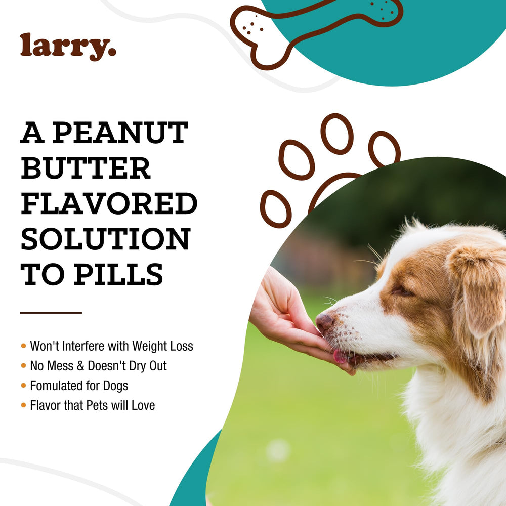 Larry Peanut Butter Pill Wrap wrapped around a pill ready to feed as a treat.