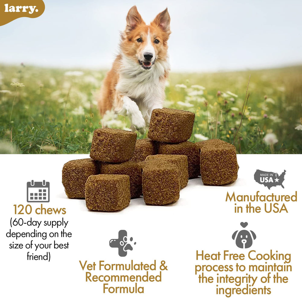 Larry vitamins-minerals dog nutrition soft chews stresses complete mineral balance for vibrant health.