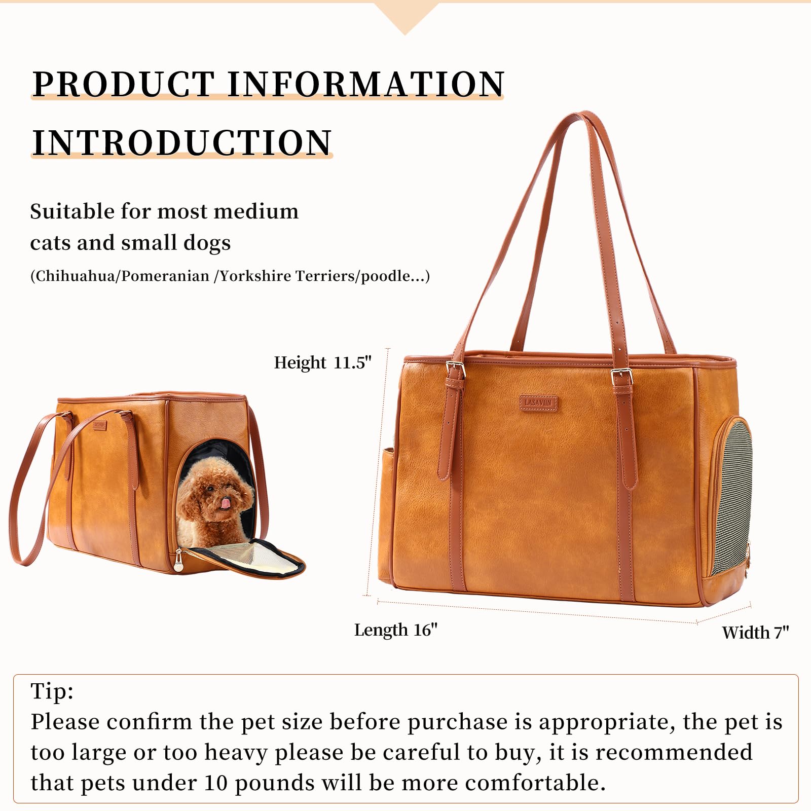 Lasaviin three-sides breathable design keeps small pets comfortable in warm car rides