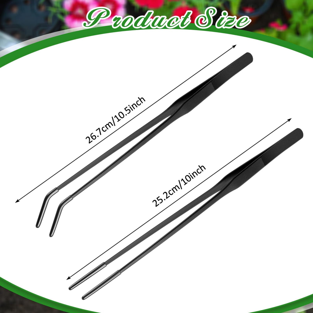 Lasnten long tongs curved tip for flexible feeding access.