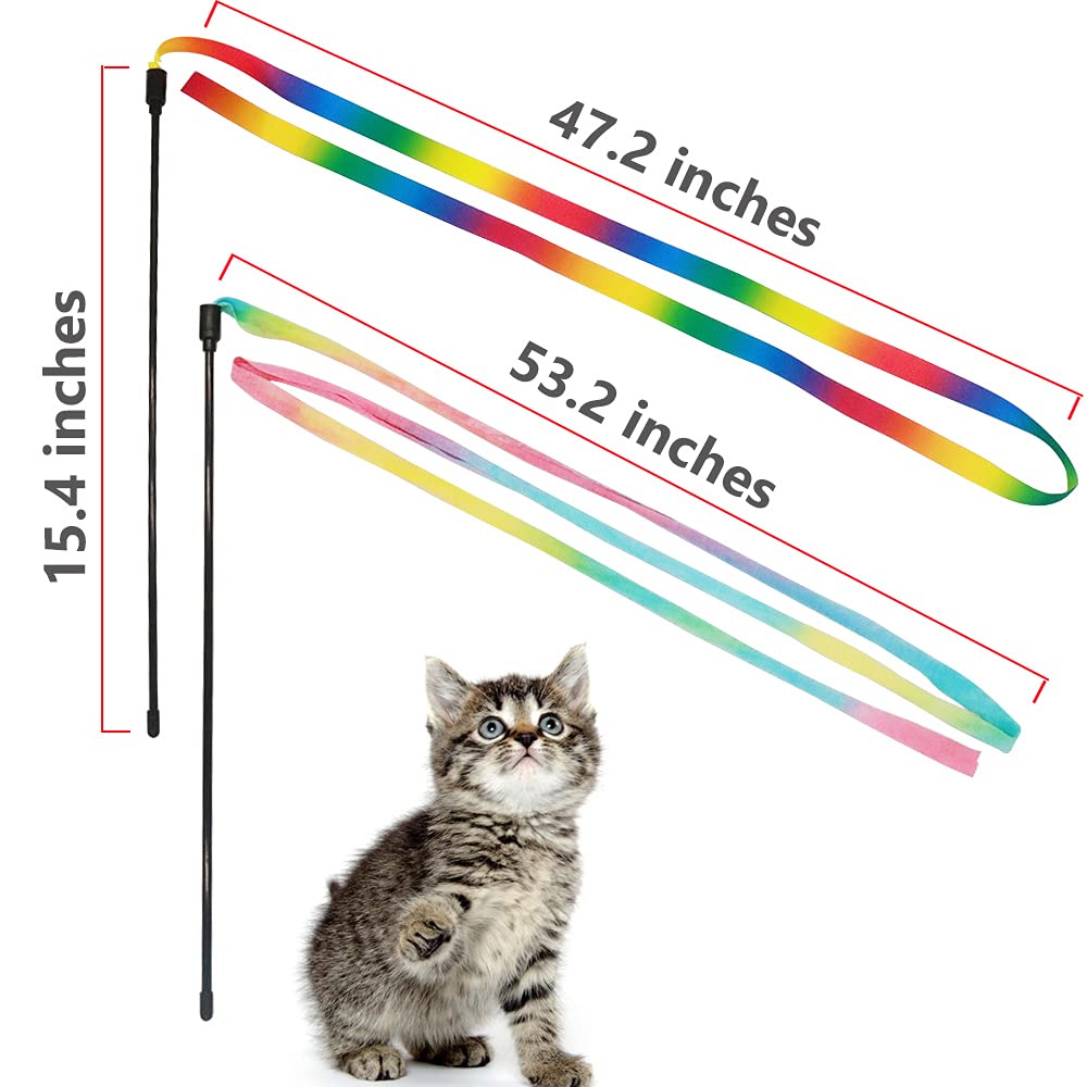 LASOCUHOO wand toy shows soft satin fabric for kitten-safe fun.