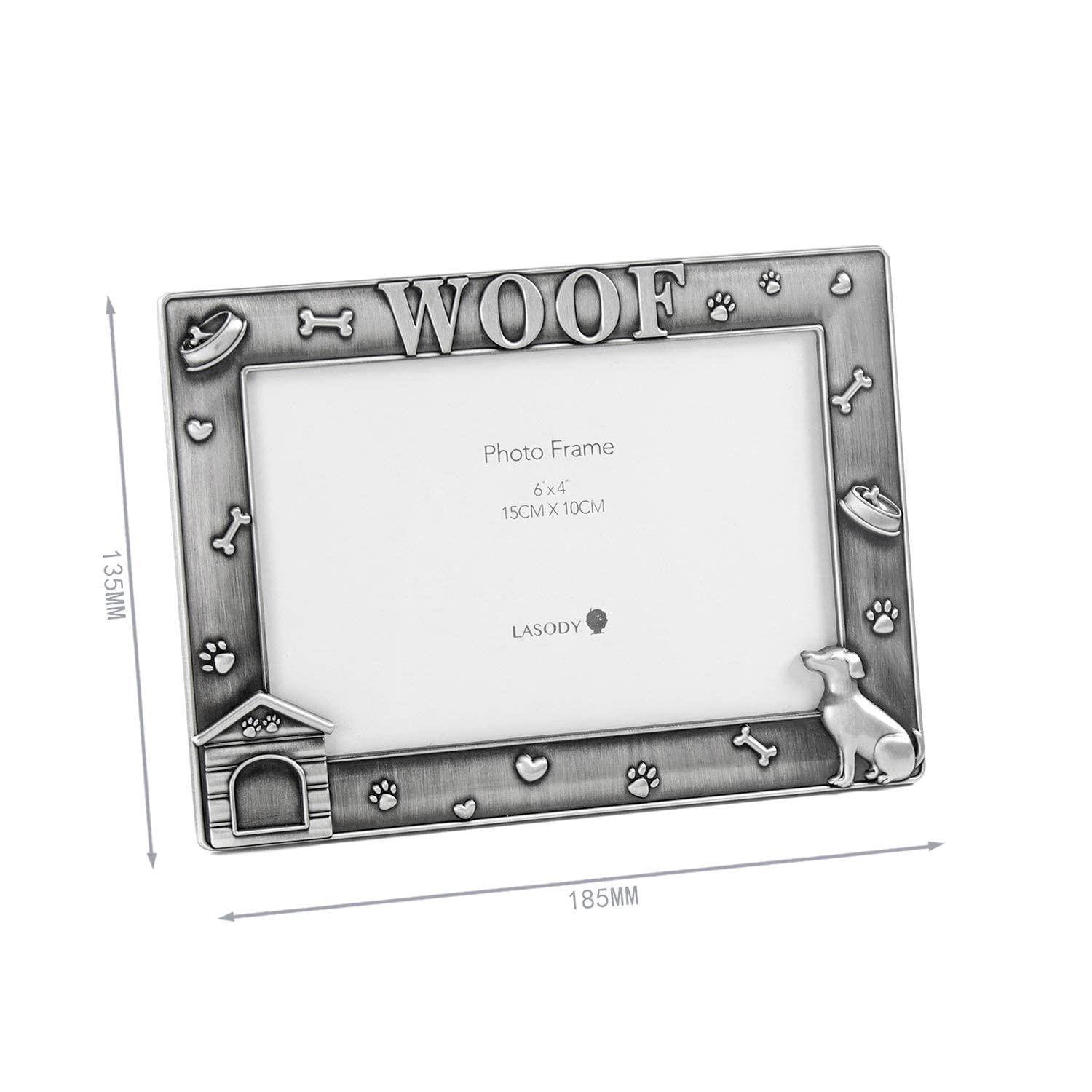 LASODY Dog Photo Frame back stand enables easy desktop setup.