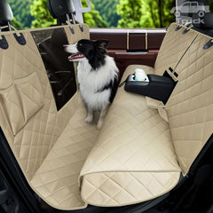 Lassie 4-in-1 dog floor hammock backseat cover protects interior from hair and mud.