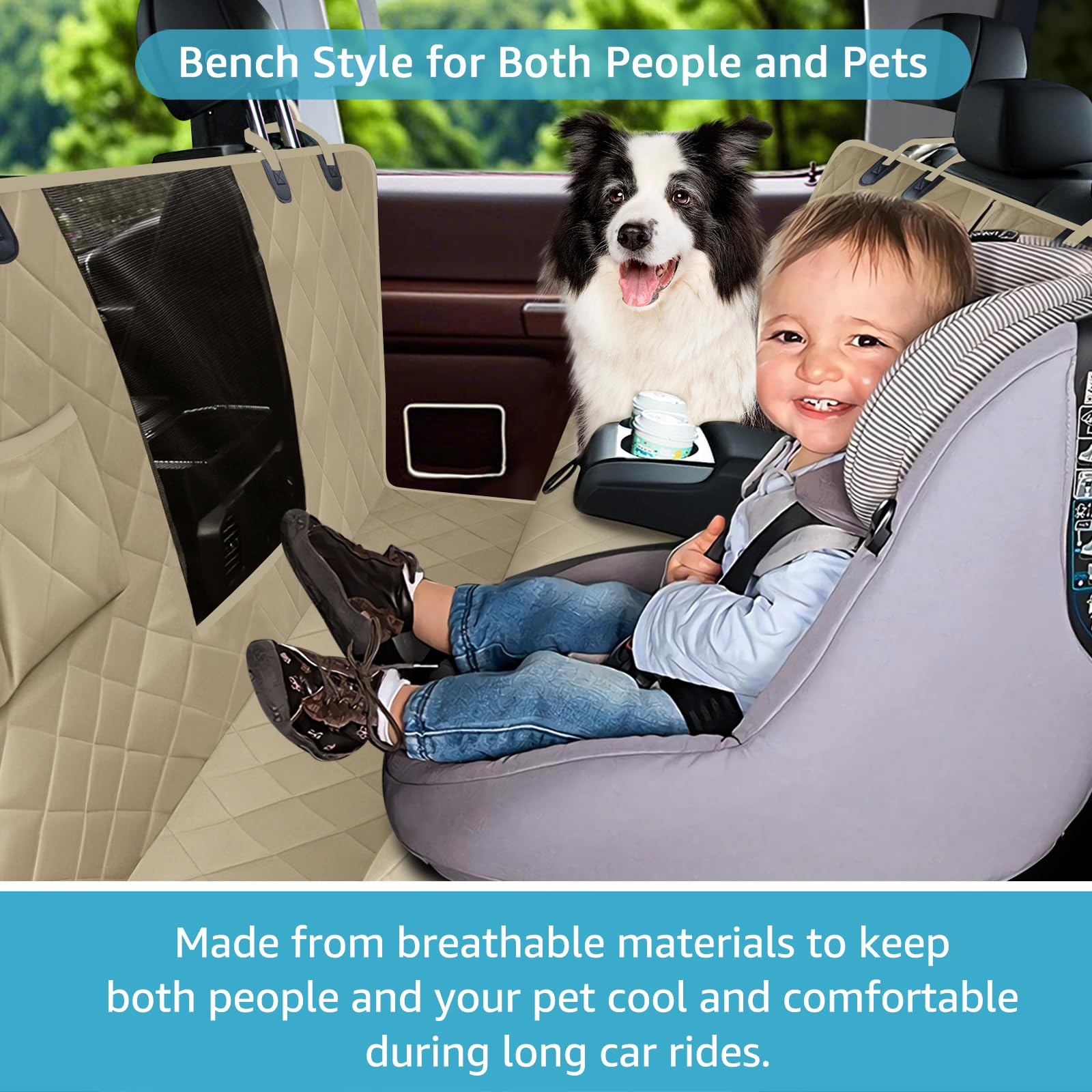 Lassie breathable polycotton comfort fabric for dogs on long rides.