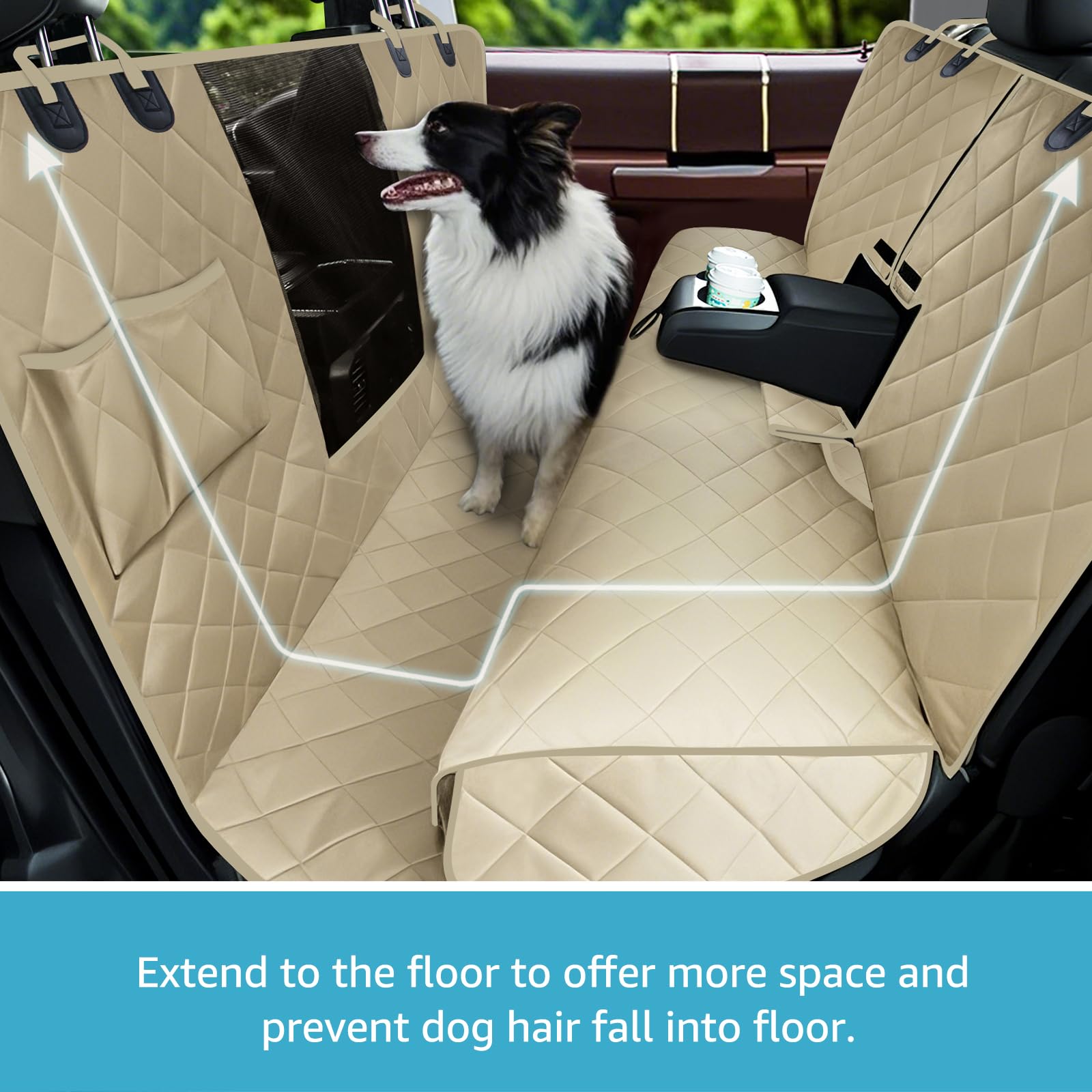 Lassie dog car seat cover removable and washable for easy cleaning.