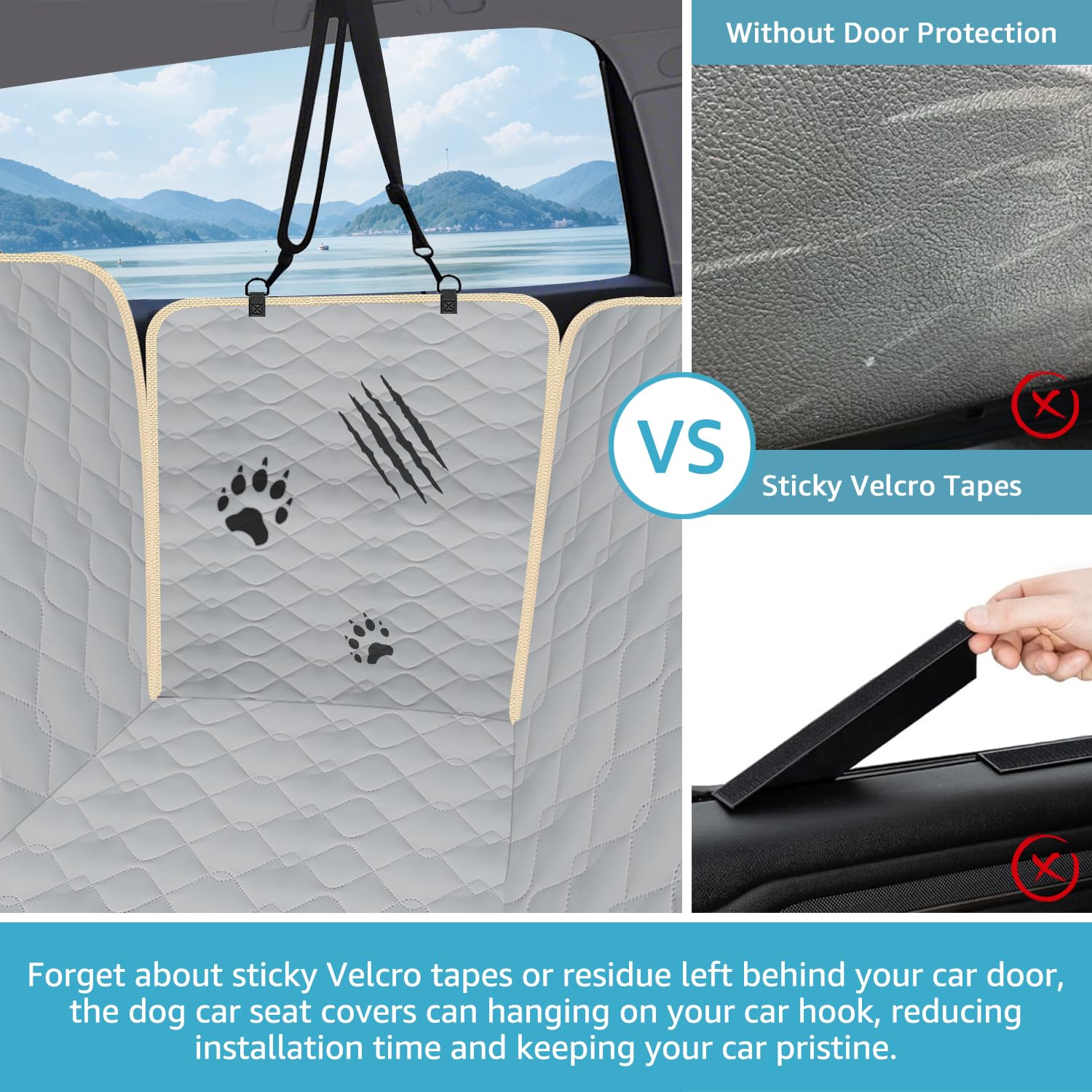 Lassie waterproof 600D scratch-proof cover keeps seats dry and clean.