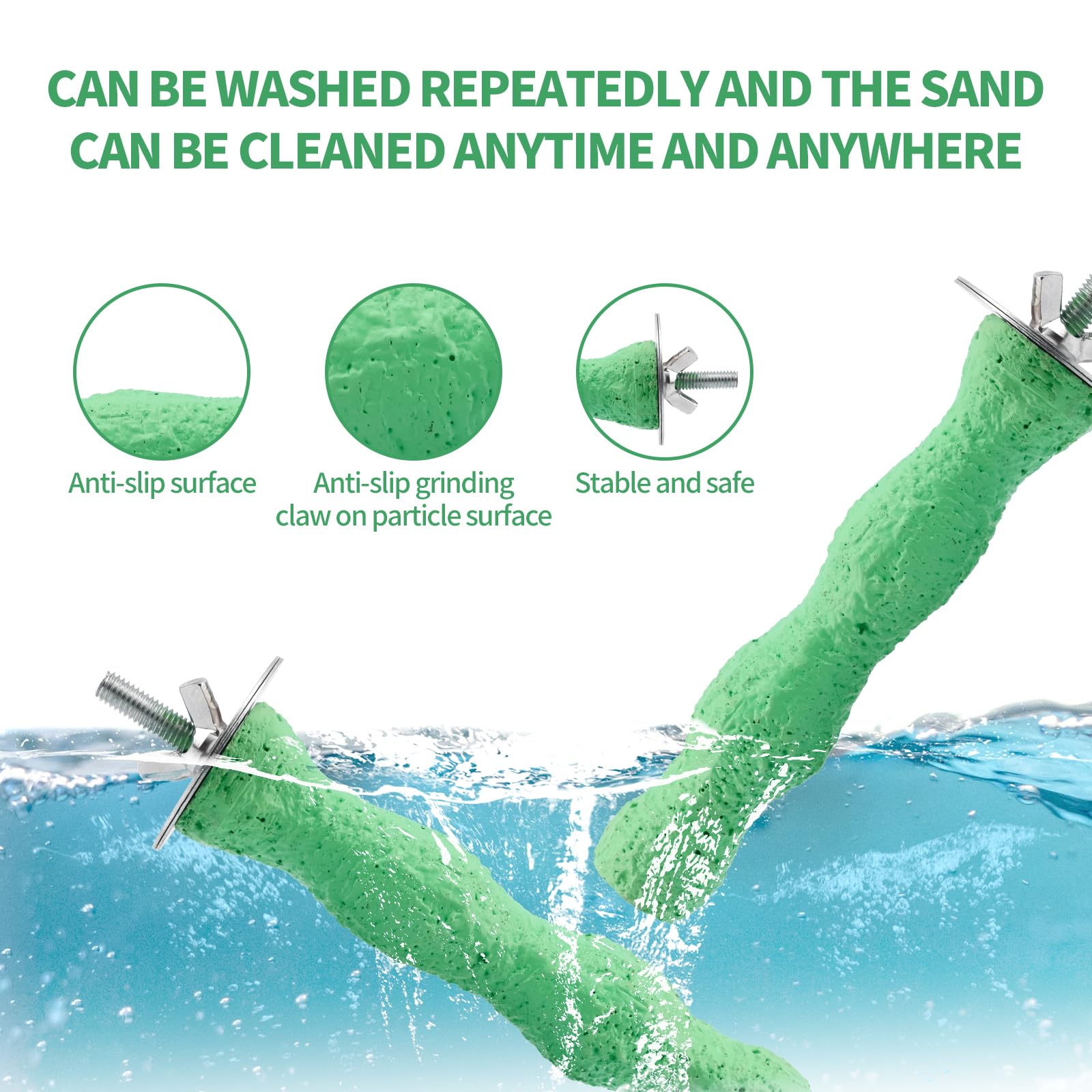 Lasuroa anti-slip bird nail file surface ensures stable standing during grooming