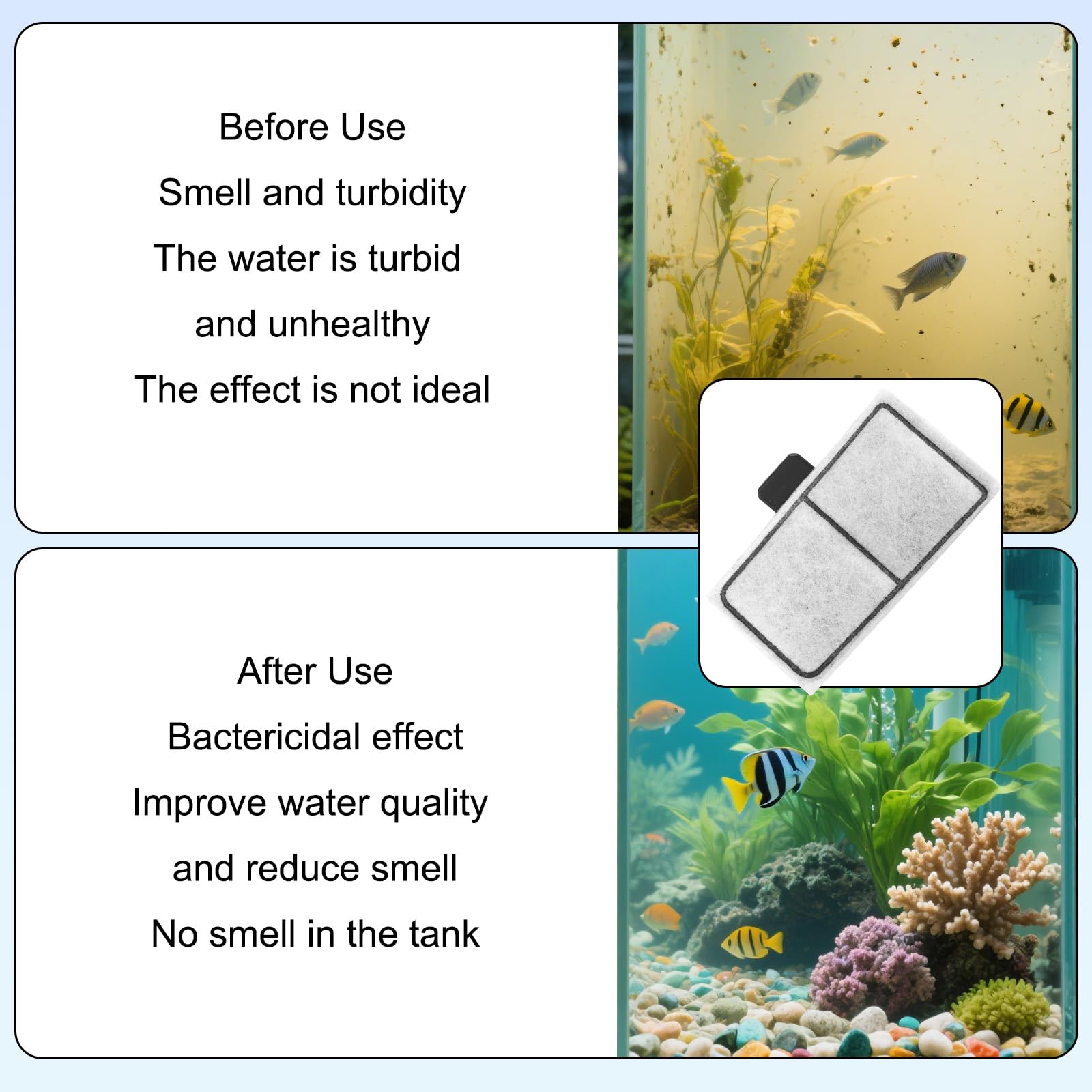 Lasuroa aquarium water appears clearer after use