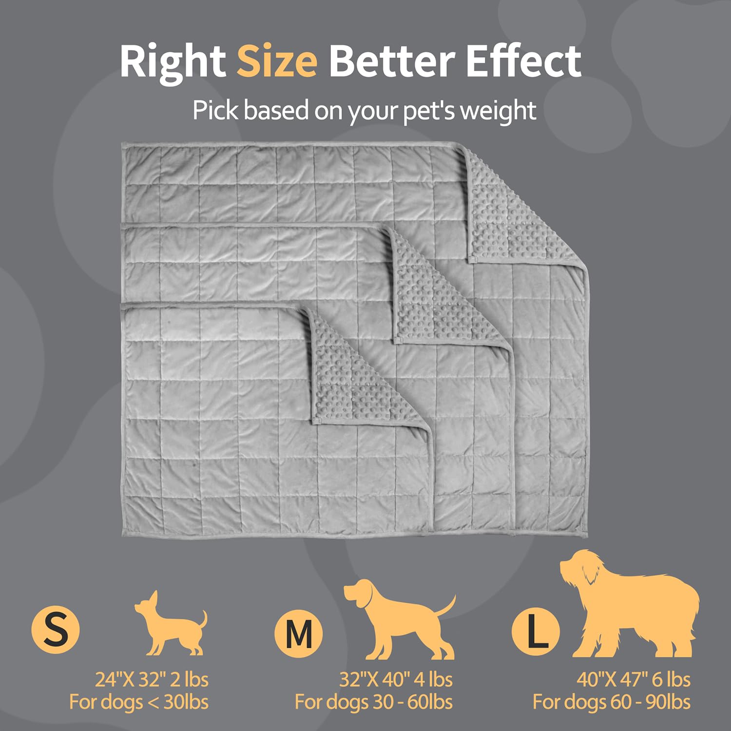 LaSyL six-pound blanket 40x47 inches sized for dogs 50-80 pounds.