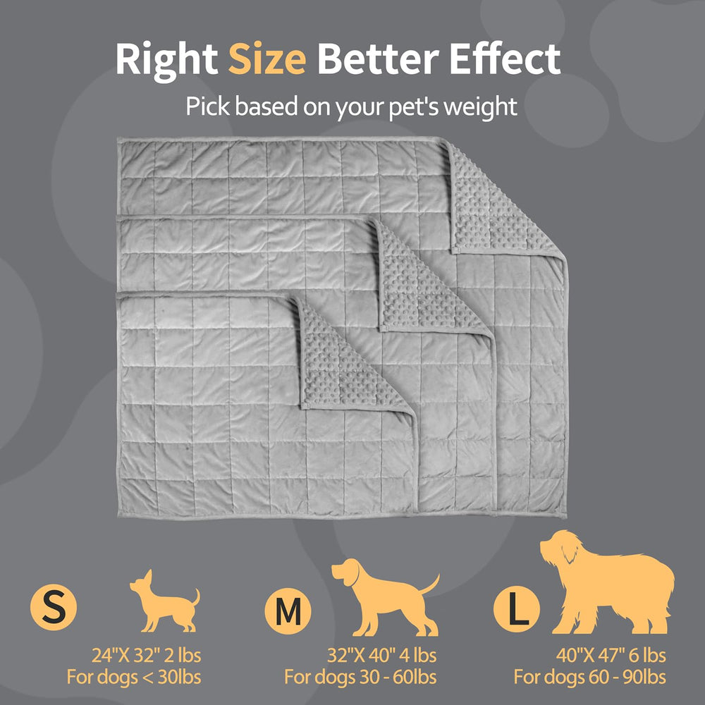 LaSyL six-pound blanket 40x47 inches sized for dogs 50-80 pounds.