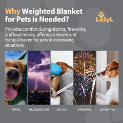 LaSyL thunder blanket for dogs close-up demonstrates cozy weight for anxious moments.