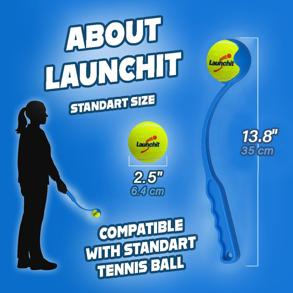 Launchit bright 2.5-inch ball improves outdoor visibility during play.