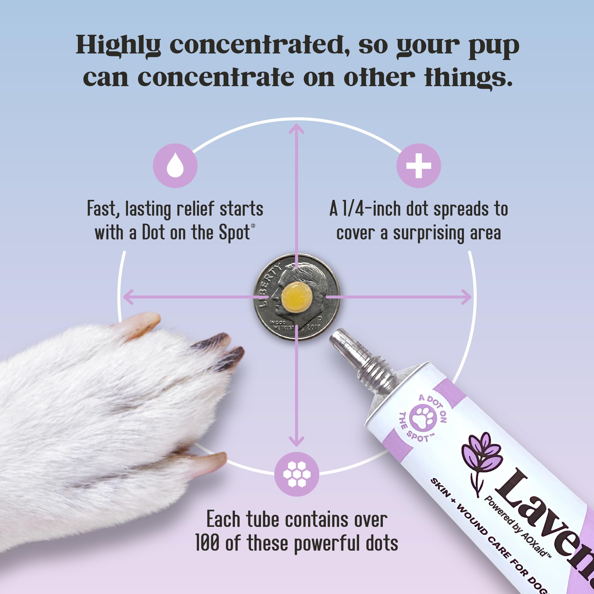 Lavengel dog dermatitis-relief application on flare-ups for versatile skin care.