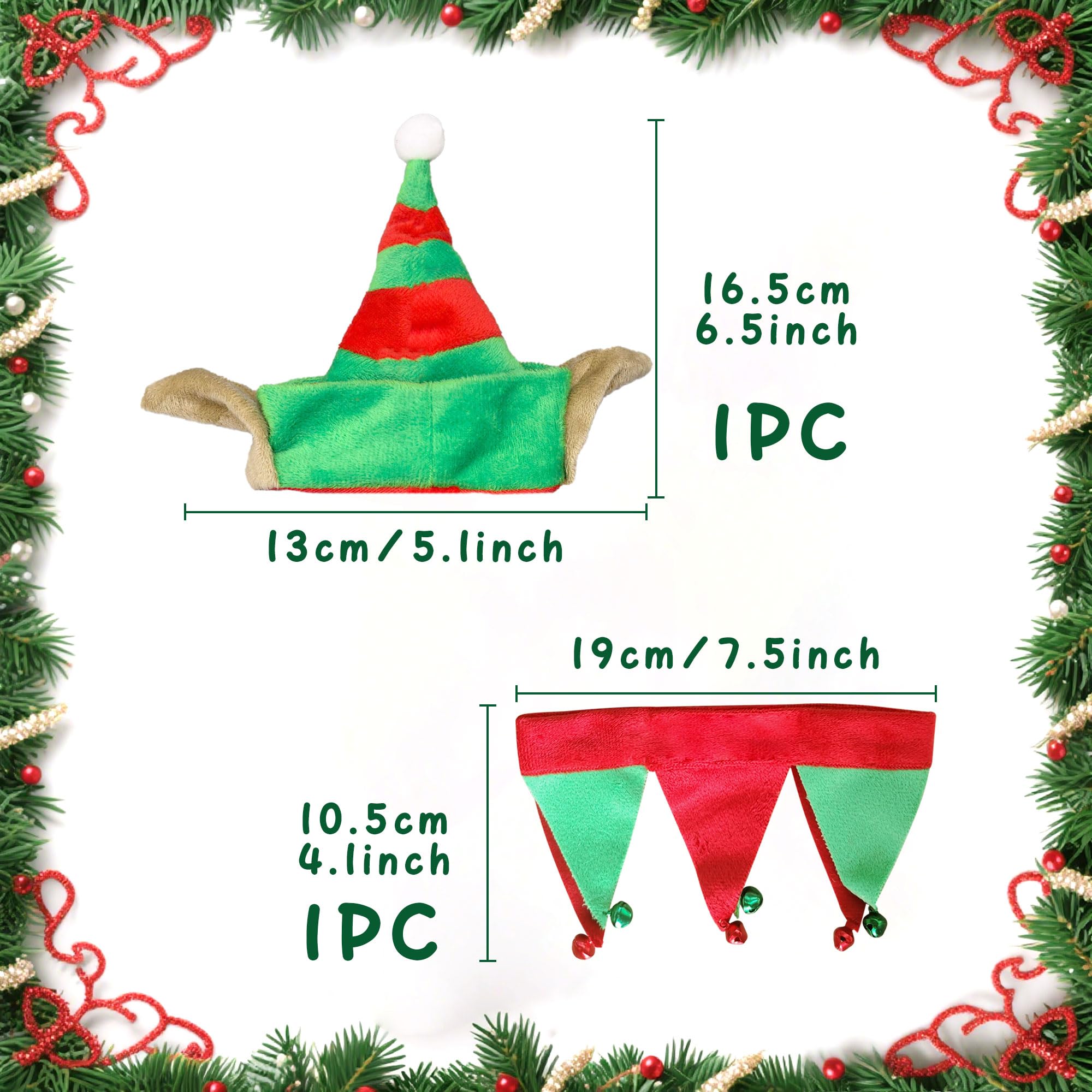 LaVenty Christmas hat with ear-shaped accents adds adorable holiday flair.