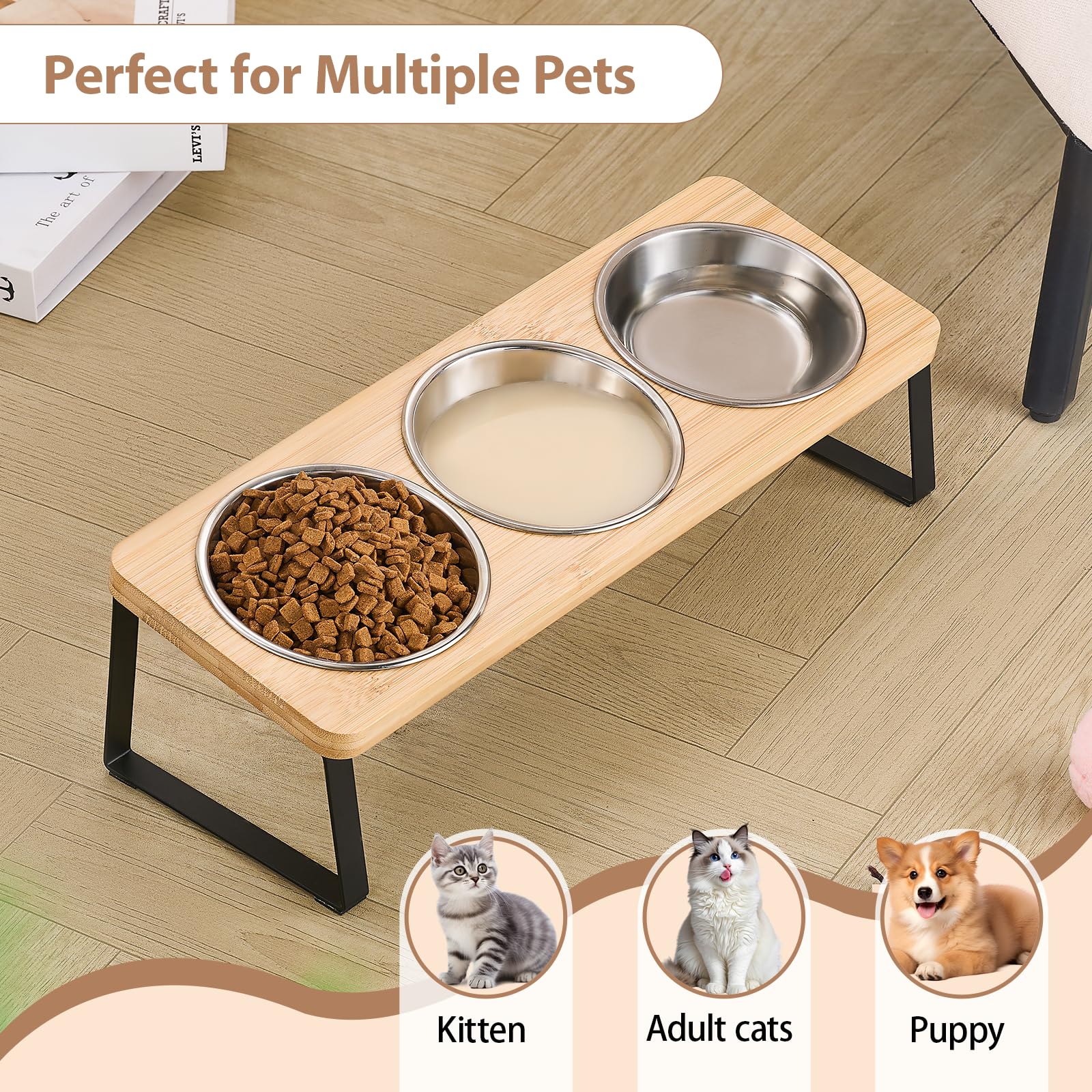 Lawfery anti-vomiting design supports easier meals for cats and small dogs.