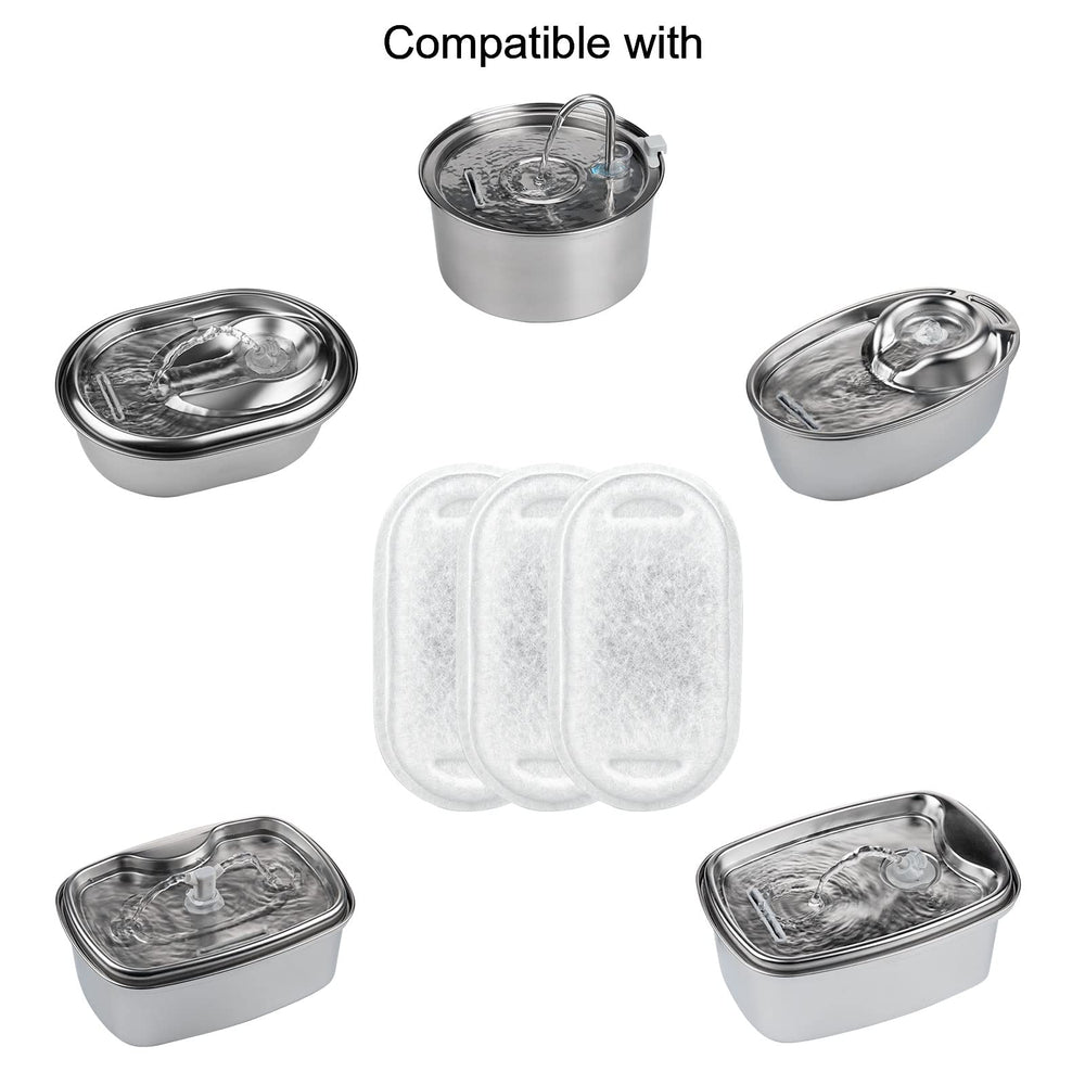 Lawfery Bento fountain setup image shows easy filter replacement for pets.