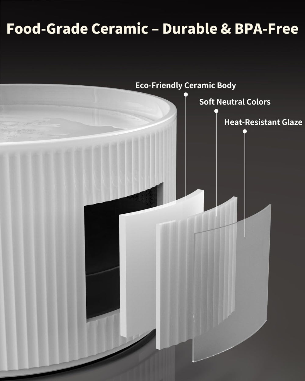 Lawfery BPA-free ceramic construction ensures safe, stylish hydration.