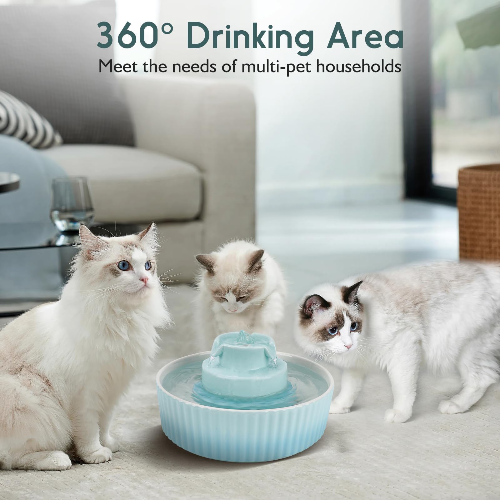Lawfery capacity-2-1-liter-tank demonstrates ample hydration for cats and dogs.