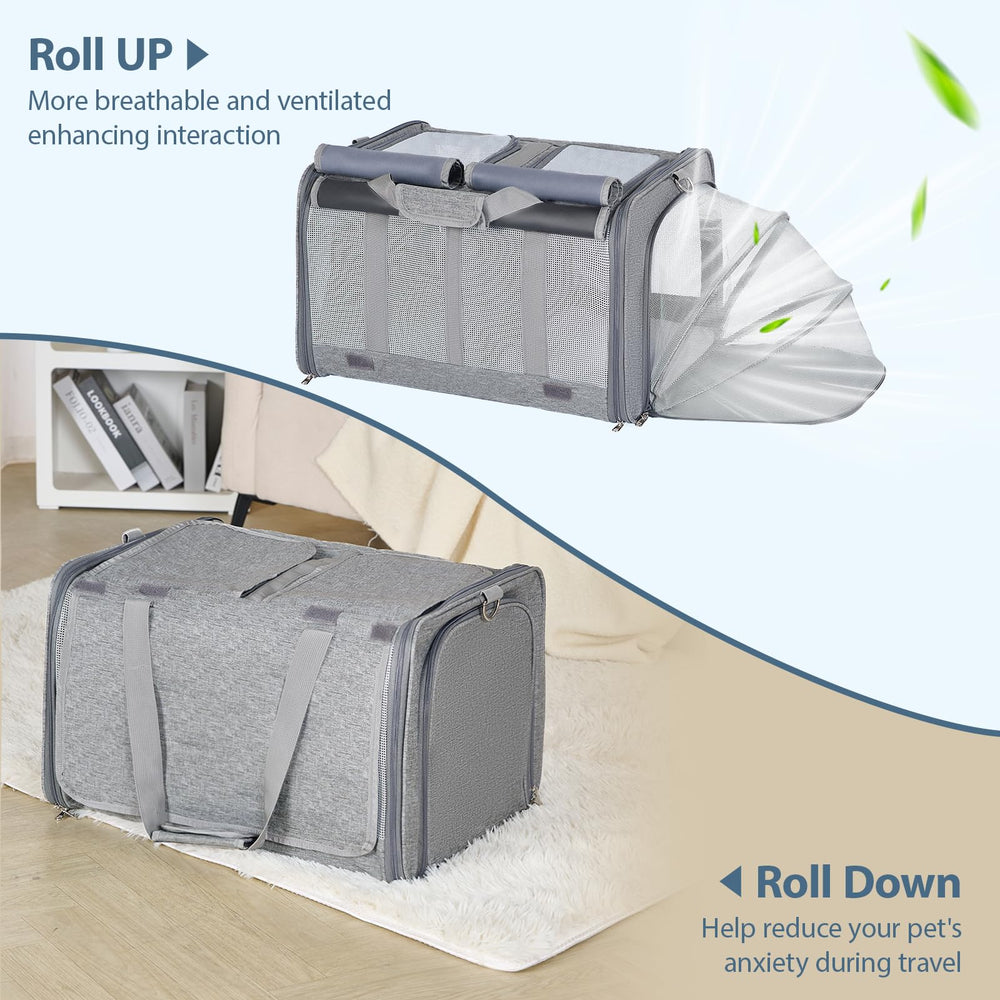 Lawfery cat carrier machine washable pad simplifies cleanup after travel.