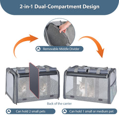 Lawfery cat carrier privacy curtains provide privacy and calm during trips.