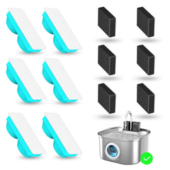 Lawfery cat fountain filter six-pack packaging with replacement filters for fresh water.