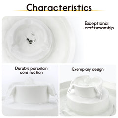 Lawfery Ceramic Fountain 360-degree drinking area for easy access.