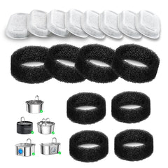 Lawfery cat water fountain filter carbon 8-pack closeup shows clean water filtration benefits.
