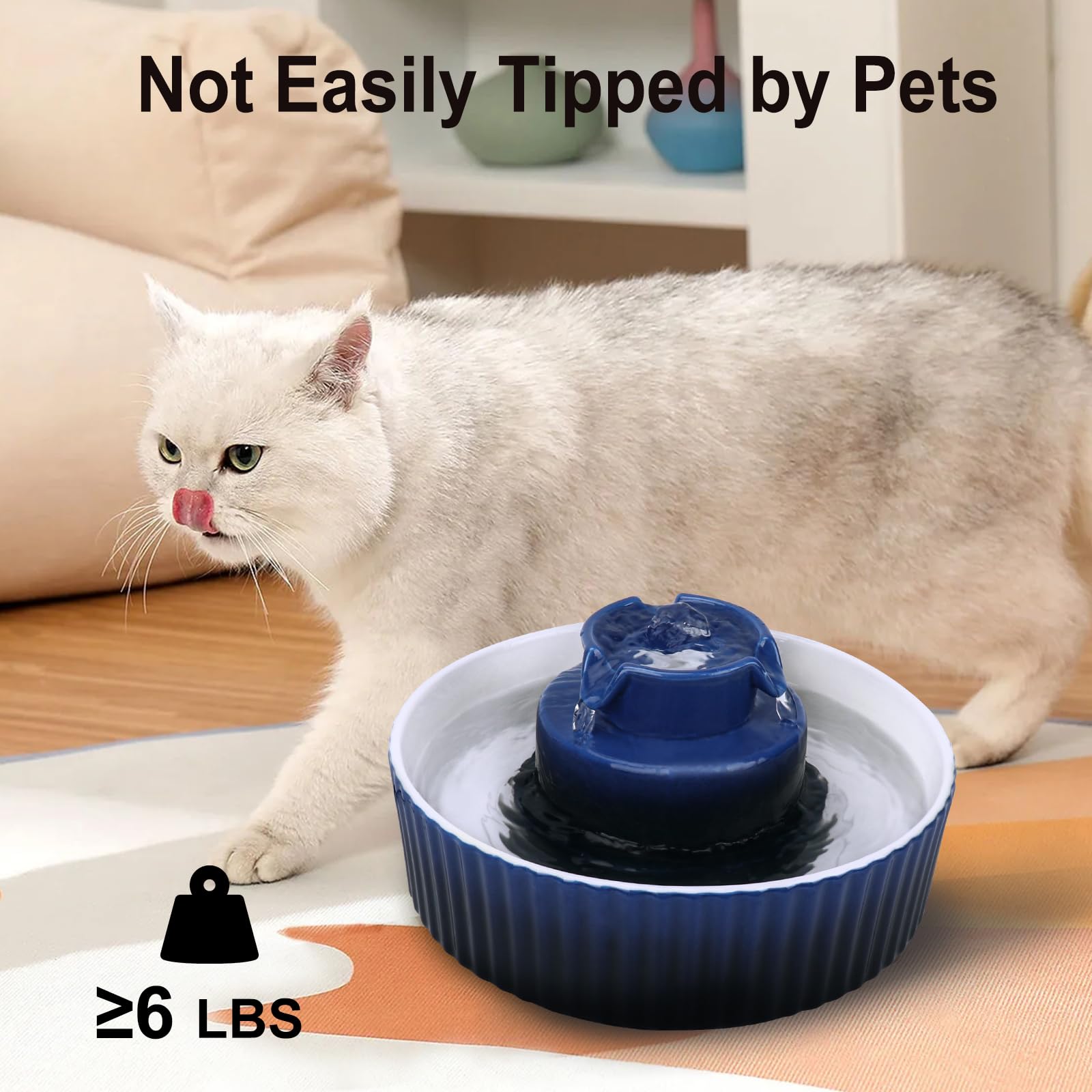 Lawfery ceramic fountain cleaning surface, smooth finish for quick wipe-down.