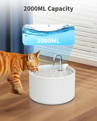Lawfery ceramic fountain 2.2L capacity supports multi-pet households.