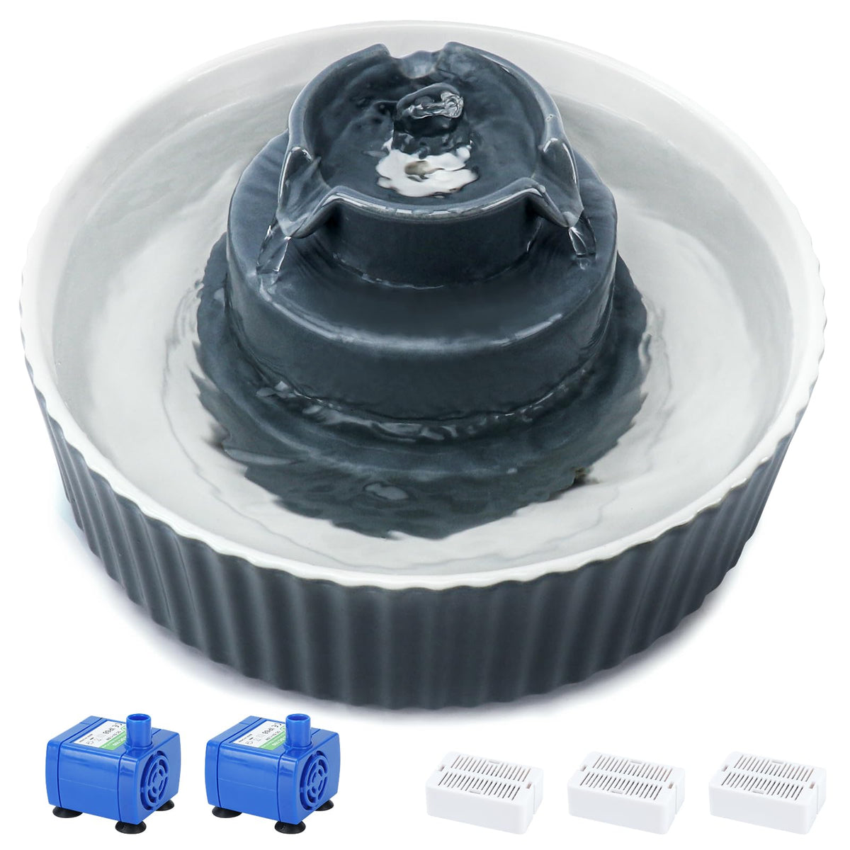 Lawfery Cupcake Fountain ceramic design close-up, durable and scratch-resistant construction.