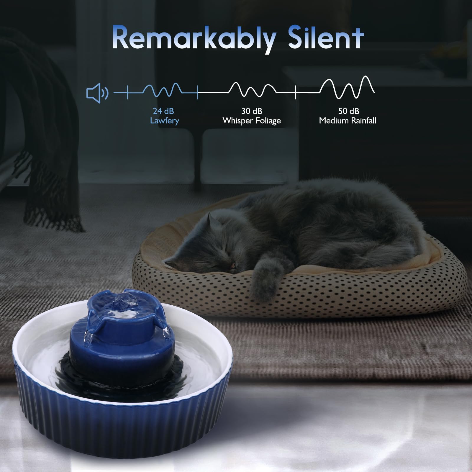 Lawfery cupcake ceramic fountain top view, stylish design elevates any pet area.