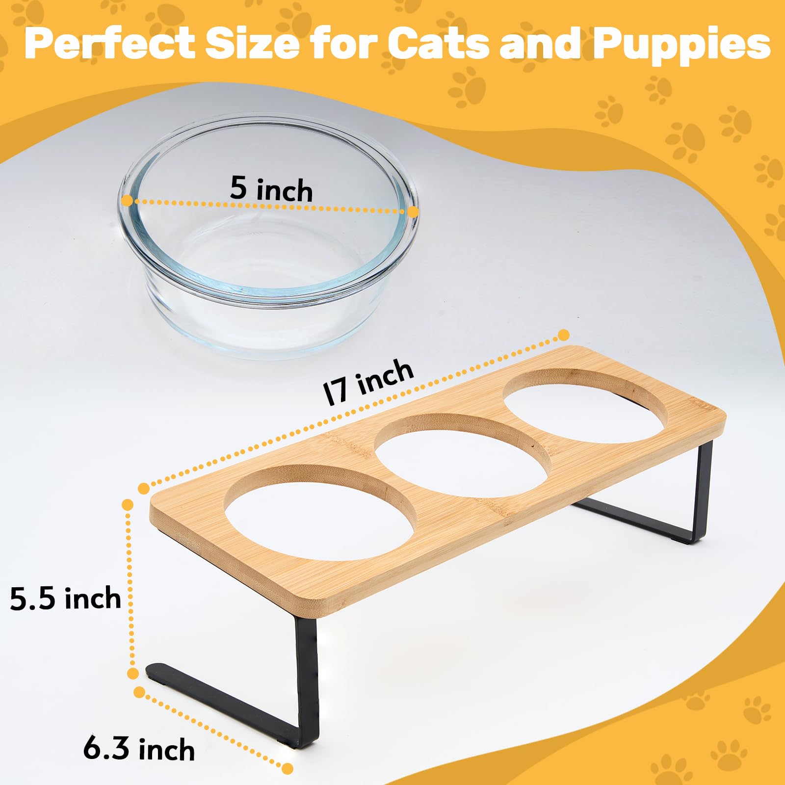 Lawfery Elevated Cat Bowls tilt design eases neck strain and supports comfortable eating.