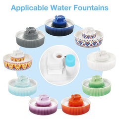 Lawfery sponge-filter close-up shows hair capture for easier fountain maintenance.